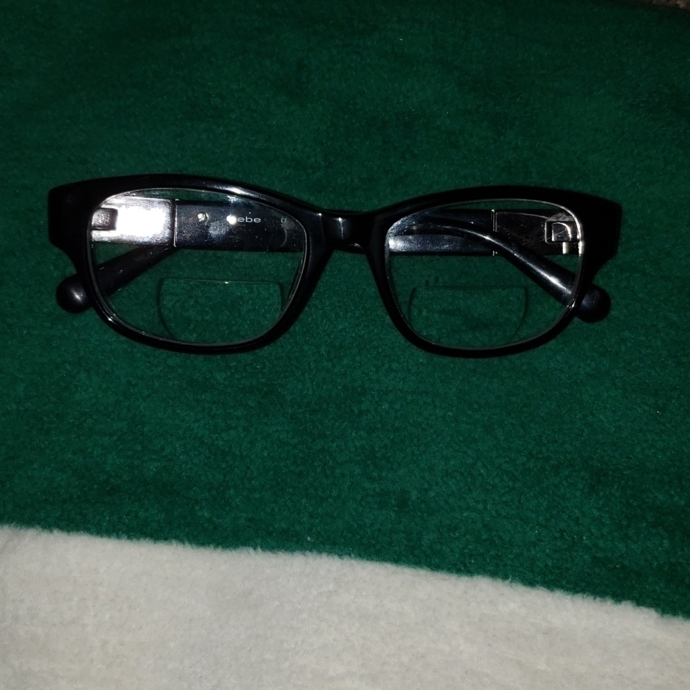 BEBE Must Have  BB5095 (001)Jet 135 Reading Glasses Black rhinestones detail